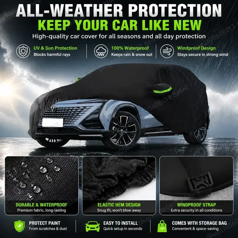 For Changan Uni-t Car Cover Outdoor Waterproof UV Resistant Snow Proof Sun Shade Dust Protection Full Coverage Auto Cover for
For Changan Uni-t Car Cover Outdoor Waterproof UV Resistant Snow Proof Sun Shade Dust Protection Full Coverage Auto Cover for