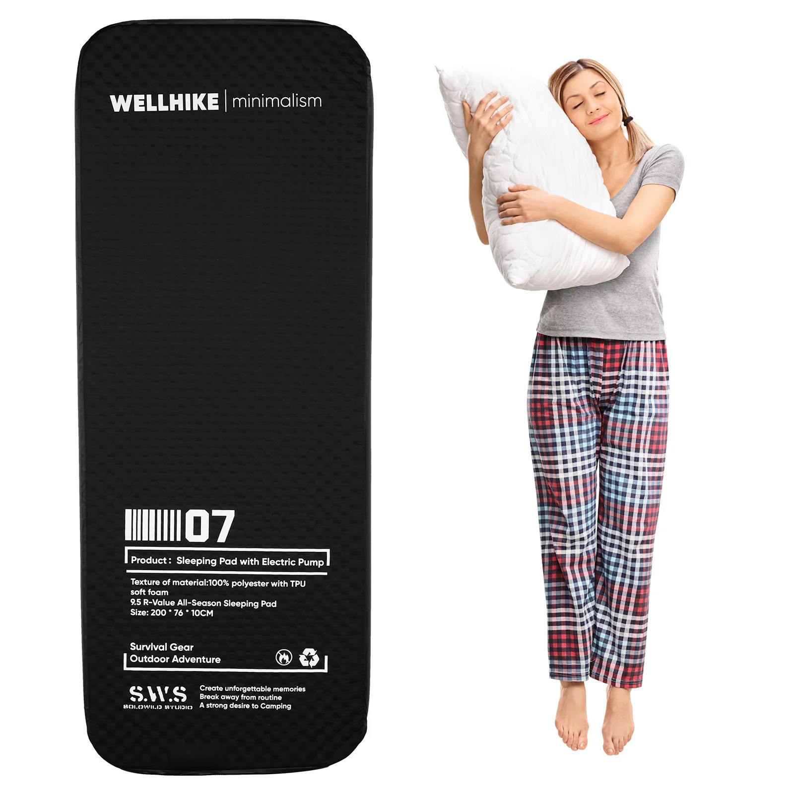Single Inflatable Sleeping Mat with Pump Automatic Inflatable Mat Portable Camping Inflatable Pad for Backpacking Car Tent
Single Inflatable Sleeping Mat with Pump Automatic Inflatable Mat Portable Camping Inflatable Pad for Backpacking Car Tent