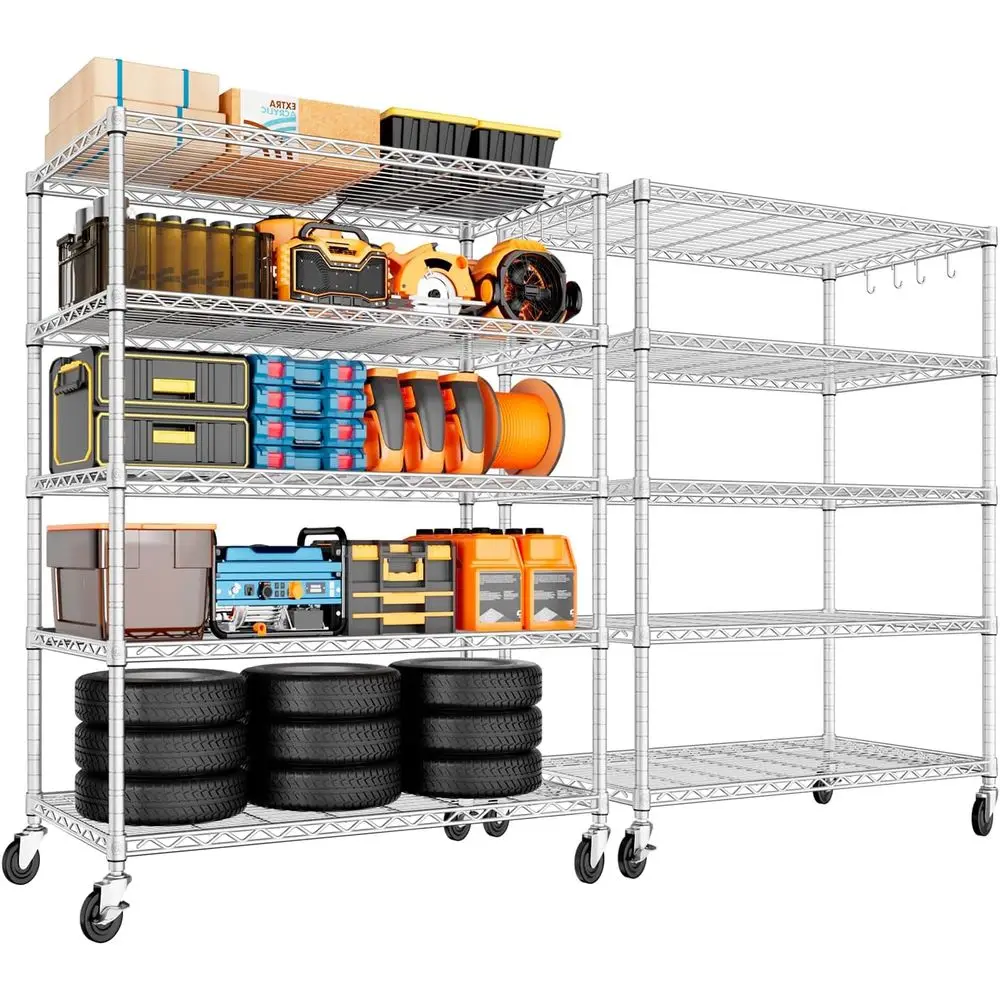 Heavy-Duty 48x24x81 Rolling Wire Shelving, 3000 lbs Capacity, Commercial Storage Rack with Wheels and NS Certification
Heavy-Duty 48x24x81 Rolling Wire Shelving, 3000 lbs Capacity, Commercial Storage Rack with Wheels and NS Certification