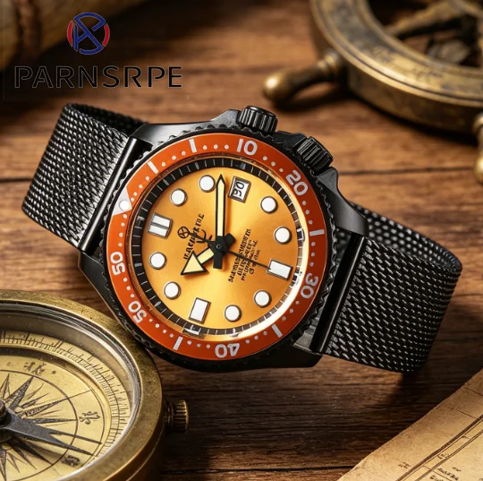 PARNSRPE automatic watch men's NH35 men's mechanical watch sapphire Super C3 luminous dial diving watch 50M
PARNSRPE automatic watch men's NH35 men's mechanical watch sapphire Super C3 luminous dial diving watch 50M