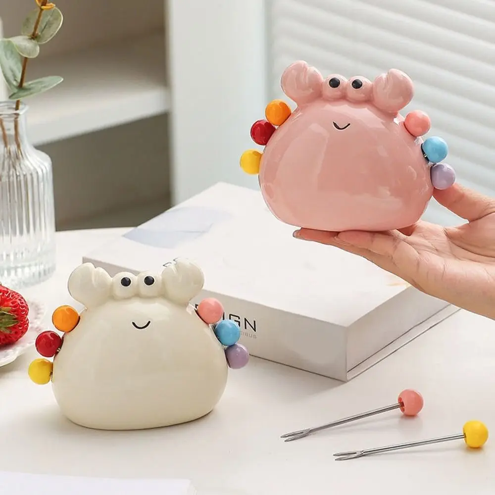 Creative Stainless Steel Crab Fruit Fork Colorful Cute Dessert Forks Decorative with Storage Jar Fruit Fork Set Kitchen Supplies
Creative Stainless Steel Crab Fruit Fork Colorful Cute Dessert Forks Decorative with Storage Jar Fruit Fork Set Kitchen Supplies