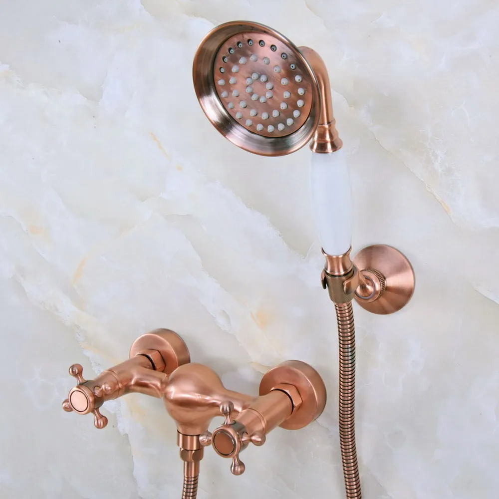 Antique Red Copper Wall Mounted Bathtub Faucet with Handheld Shower Set +150CM Hose Mixer Tap 2na297
Antique Red Copper Wall Mounted Bathtub Faucet with Handheld Shower Set +150CM Hose Mixer Tap 2na297