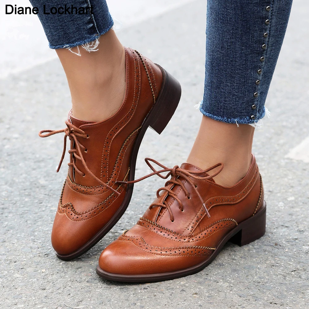 Vintage Style Casual Lace up Shoes For Women Oxfords Flats Lady 3cm Heel Brogues Round Toe Single Shoes Plus Size 41 44
Vintage Style Casual Lace up Shoes For Women Oxfords Flats Lady 3cm Heel Brogues Round Toe Single Shoes Plus Size 41 44
