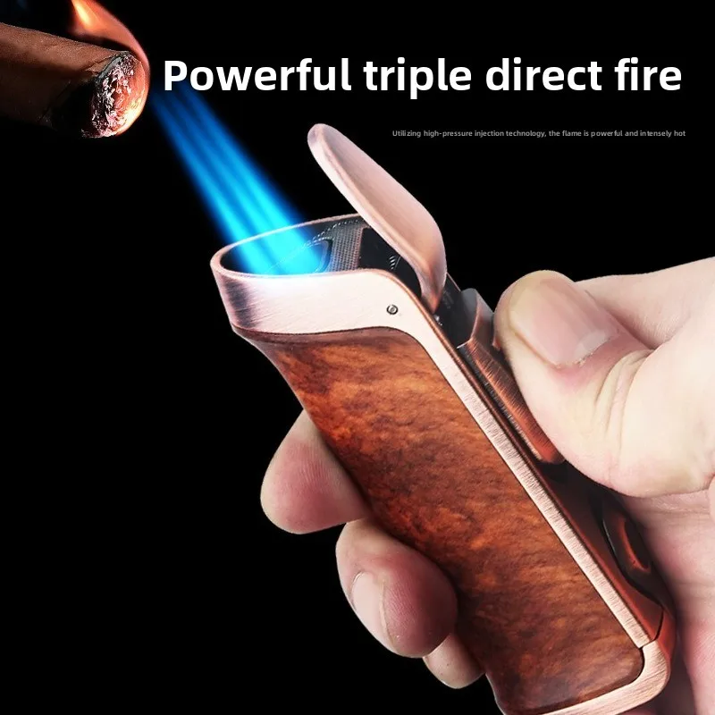 New Premium Tough Three Fire Straight Inflatable Windproof Lighter Cigar Lighter with Cigar Tools
New Premium Tough Three Fire Straight Inflatable Windproof Lighter Cigar Lighter with Cigar Tools