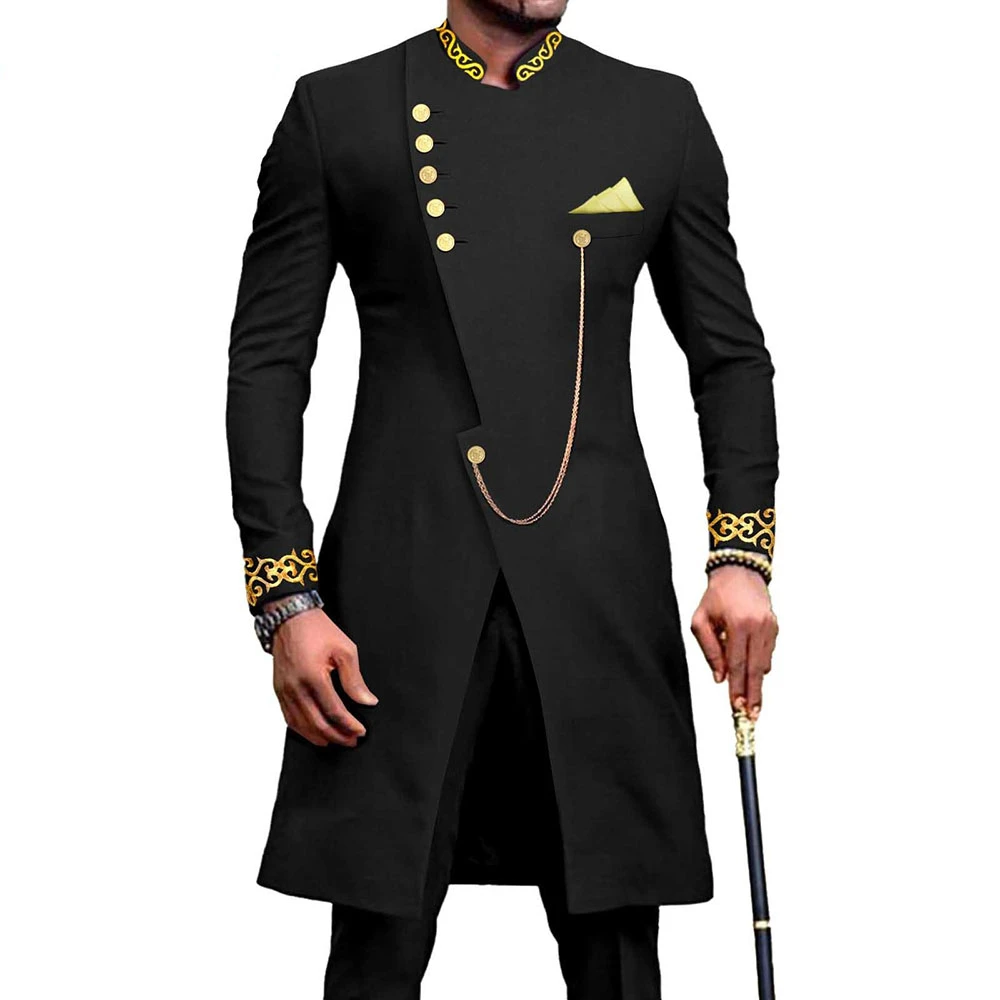 New Blazers For Men Suit Embroidery Style 2 Piece(Coat+Pants)Stand Lapel Groomsmen Slim Fit Spring Formal Business Costume Set
New Blazers For Men Suit Embroidery Style 2 Piece(Coat+Pants)Stand Lapel Groomsmen Slim Fit Spring Formal Business Costume Set