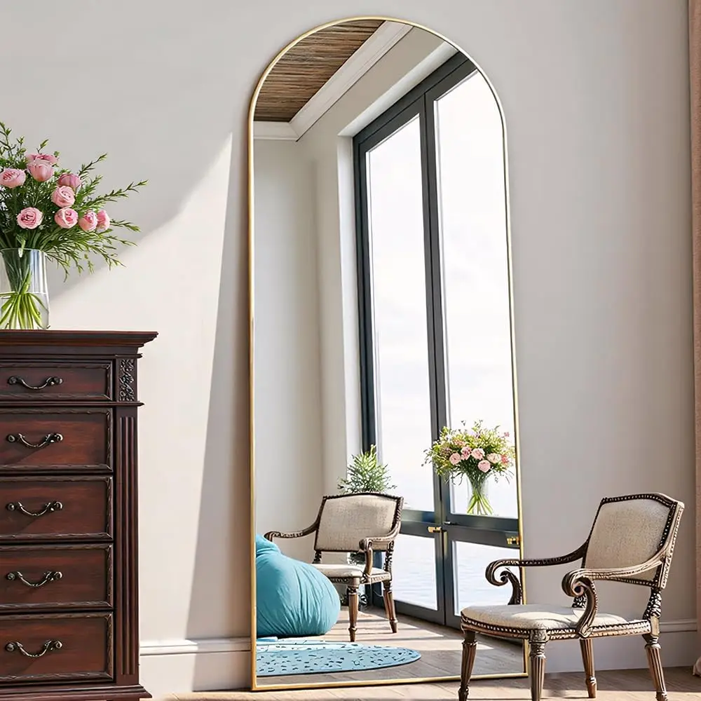 Full Length Mirror, 70"x26" Arched Full Body Floor Mirror with Stand, Hanging or Leaning, Standing, Wall Mounted with Aluminum F
Full Length Mirror, 70"x26" Arched Full Body Floor Mirror with Stand, Hanging or Leaning, Standing, Wall Mounted with Aluminum F