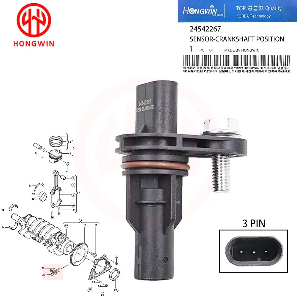 24542267 Crankshaft Position Sensor For WULING BAOJUN 510,Chevrolet Groove SUV B15 1.5L Engine 24542267
24542267 Crankshaft Position Sensor For WULING BAOJUN 510,Chevrolet Groove SUV B15 1.5L Engine 24542267