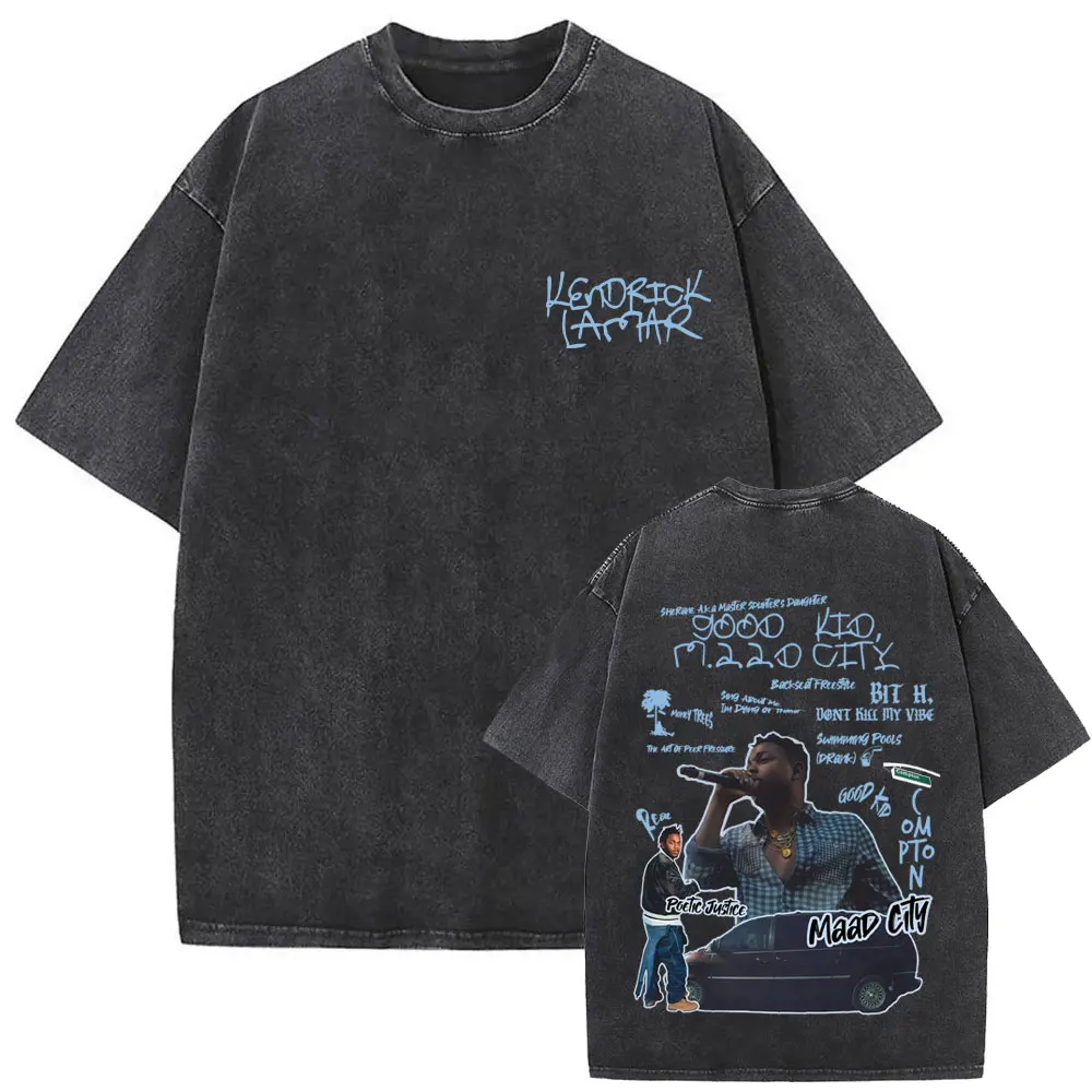 Washed Vintage Rapper Kendrick Lamar Good Kid T-shirt Men Women Hip Hop Retro Oversized T-shirts Men's Fashion Trend Tee Shirt
Washed Vintage Rapper Kendrick Lamar Good Kid T-shirt Men Women Hip Hop Retro Oversized T-shirts Men's Fashion Trend Tee Shirt