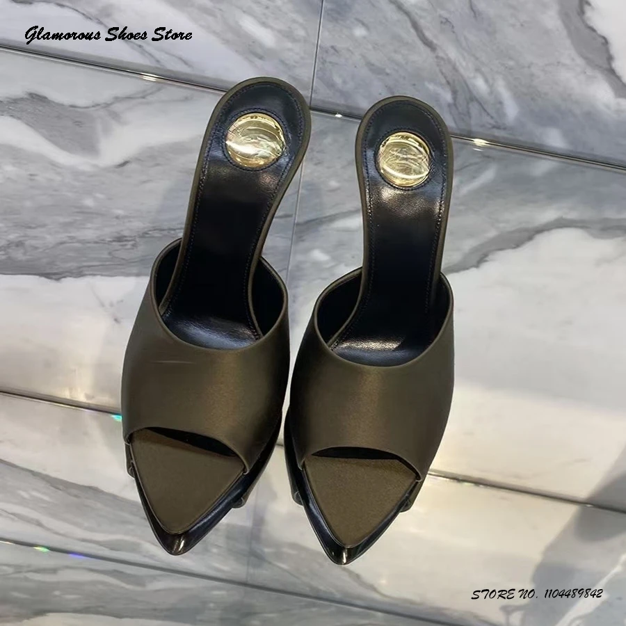 Elegant Satin Fashion Slippers Women's Pointed Open Toe Thin Heels Party Dress Shoes Sexy Ladies Summer Pull On Plus Size Mules
Elegant Satin Fashion Slippers Women's Pointed Open Toe Thin Heels Party Dress Shoes Sexy Ladies Summer Pull On Plus Size Mules