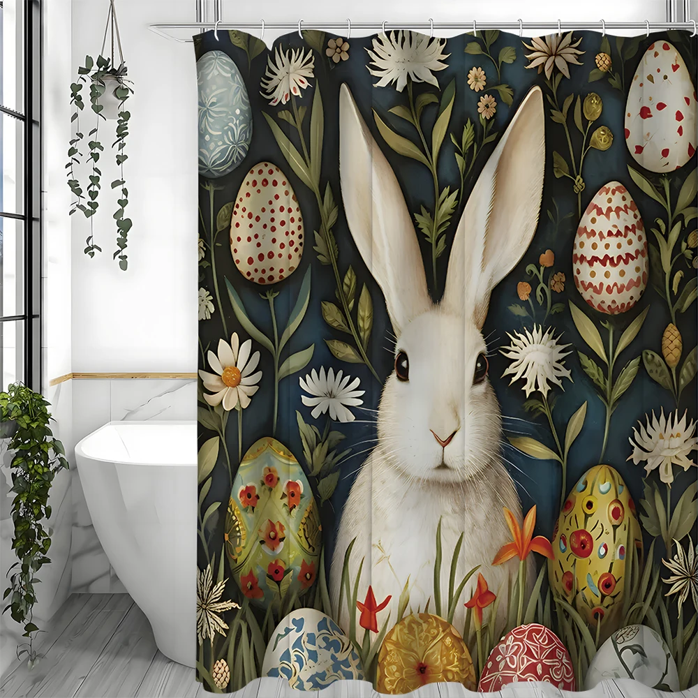 Easter Cute Bunny Shower Curtain, Cute Green Floral Egg Spring Bathroom Decorative Shower Curtain, Waterproof Shower Curtain w
Easter Cute Bunny Shower Curtain, Cute Green Floral Egg Spring Bathroom Decorative Shower Curtain, Waterproof Shower Curtain w