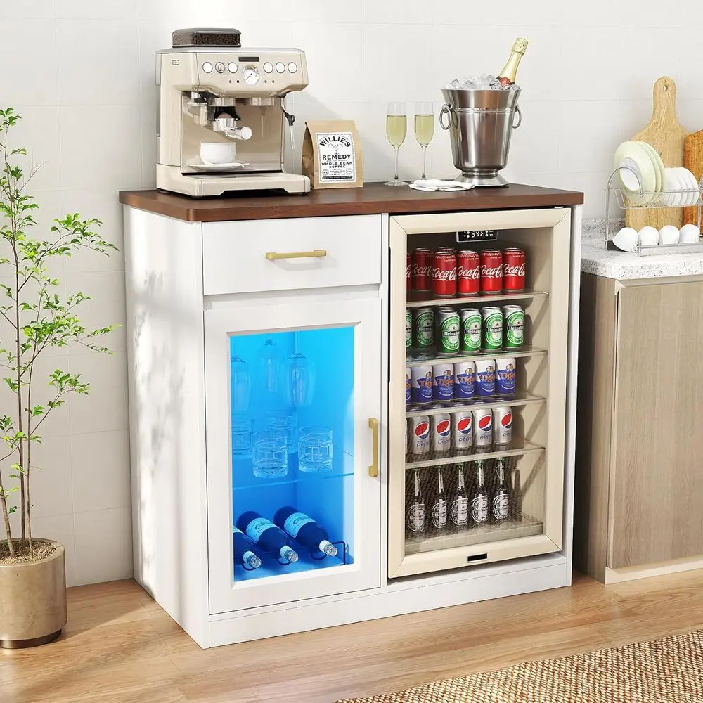 Mini Ridge Space Coffee Bar, LED-lit Liquor Cabinet with Power Outlet, Glass Holder Bar Cabinet, Wine Rack & Storage, Home Pub S
Mini Ridge Space Coffee Bar, LED-lit Liquor Cabinet with Power Outlet, Glass Holder Bar Cabinet, Wine Rack & Storage, Home Pub S