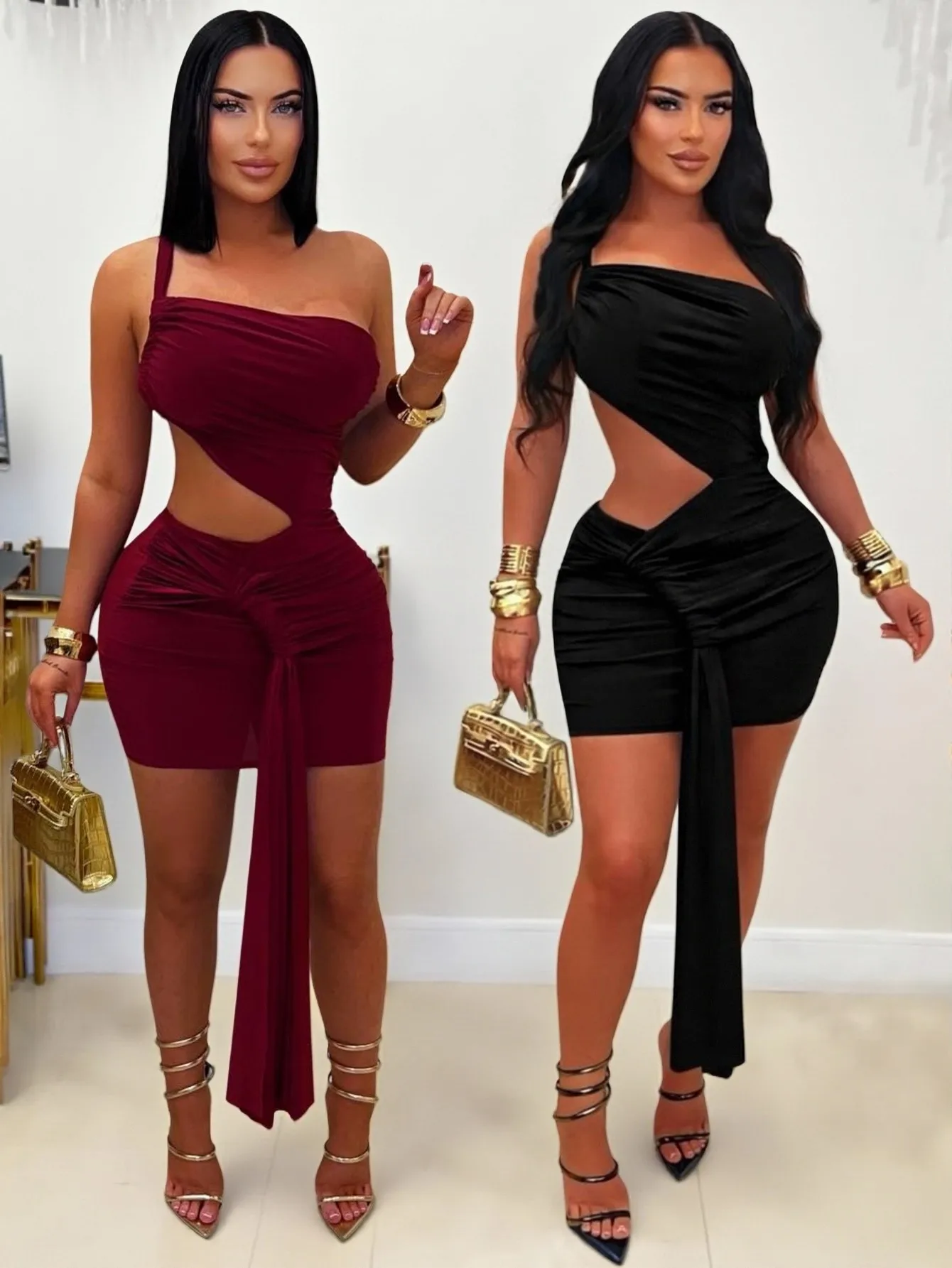 STYLISH LADY One Shoulder Cut Out Ruched Dress 2026 Summer Women Bodycon Sexy Clubwear Party Night Out Mini Dresses with Ribbons
STYLISH LADY One Shoulder Cut Out Ruched Dress 2026 Summer Women Bodycon Sexy Clubwear Party Night Out Mini Dresses with Ribbons