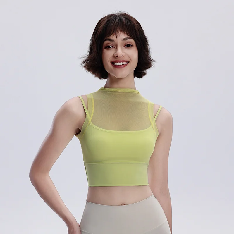 2026 New Women's Yoga Tank Top Fake Two piece Mesh Breathable Sports Top with Built Pads Soft Comfortable Sleeveless Activewear
2026 New Women's Yoga Tank Top Fake Two piece Mesh Breathable Sports Top with Built Pads Soft Comfortable Sleeveless Activewear