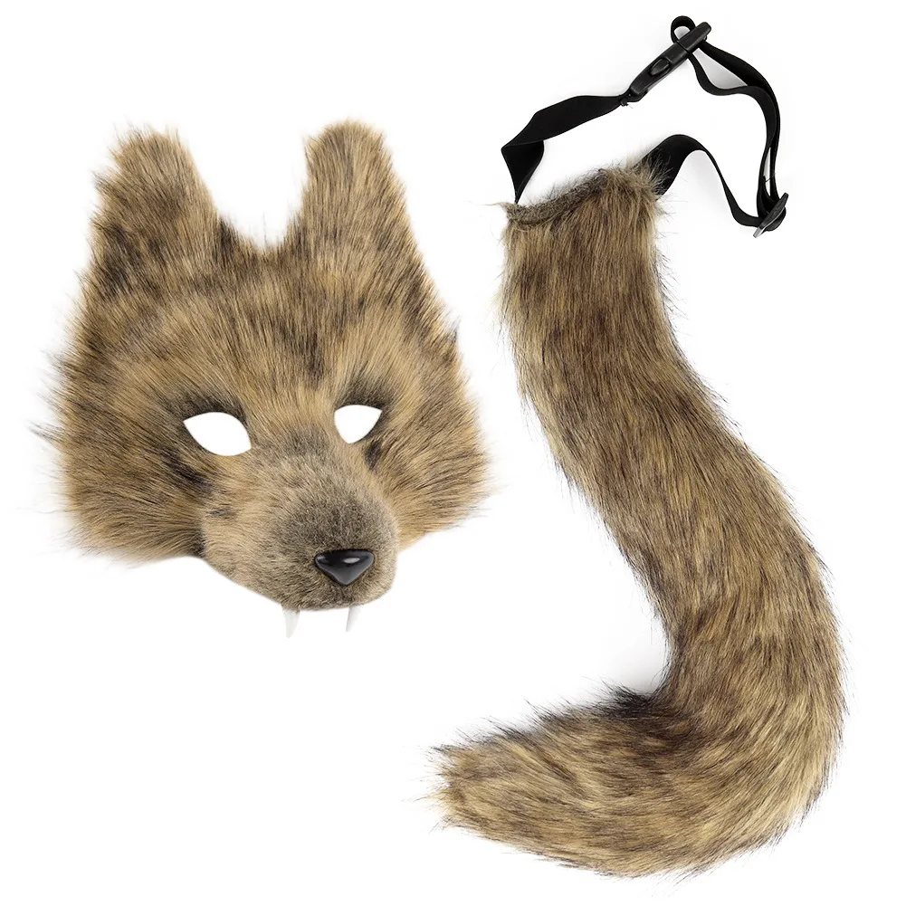 5 Color Furry Wolf Fox Mask Ear Tail Set with Plush Animal Cosplay Costume Prop for Halloween Carnival Stage Performance
5 Color Furry Wolf Fox Mask Ear Tail Set with Plush Animal Cosplay Costume Prop for Halloween Carnival Stage Performance