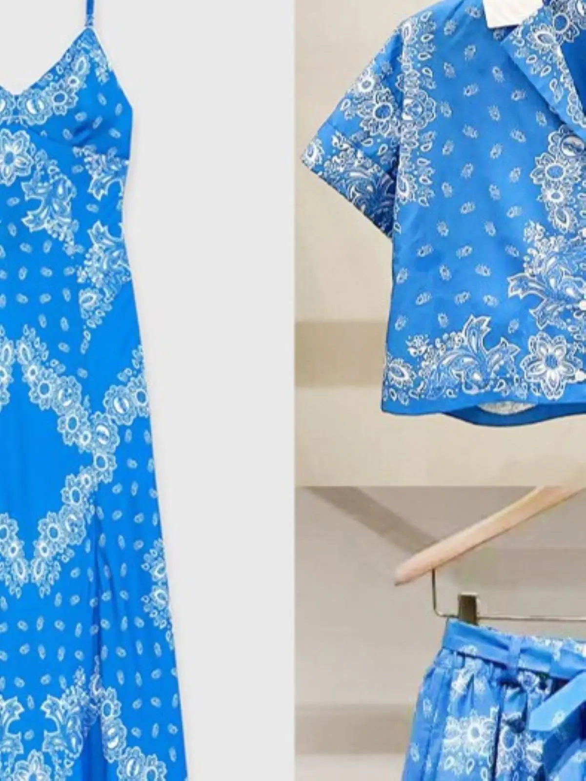 Spring/Summer Women Polo Neck Contrast Print Set Short Sleeve Shirt + Hign Waist Bow Lace-up Skirt + Sleeveless Maxi Dress
Spring/Summer Women Polo Neck Contrast Print Set Short Sleeve Shirt + Hign Waist Bow Lace-up Skirt + Sleeveless Maxi Dress