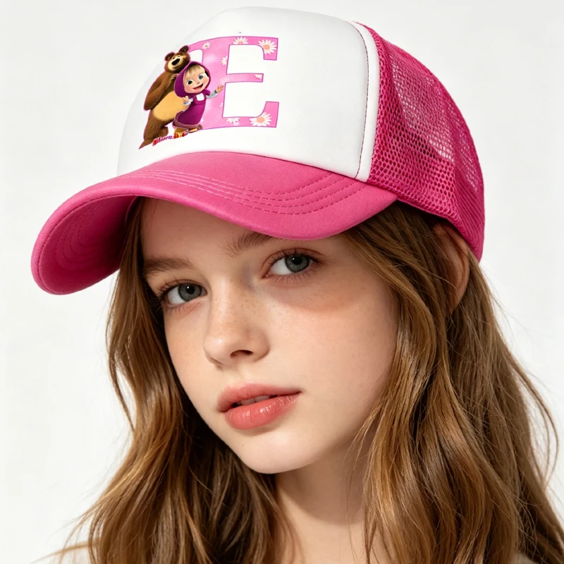 Mashas and The Bears New Peaked Cap Cartoon A-Z Letter Baseball Caps Rose Red Breathable Mesh Hat Parent-child Hats Peacoat Gift
Mashas and The Bears New Peaked Cap Cartoon A-Z Letter Baseball Caps Rose Red Breathable Mesh Hat Parent-child Hats Peacoat Gift