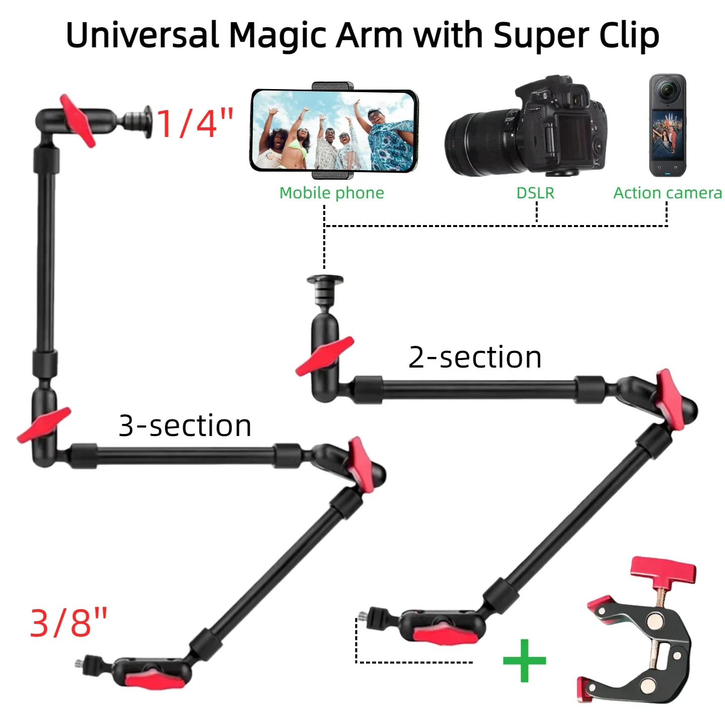 Aluminum alloy multifunctional rotating telescopic universal magic arm bracket desktop fixture combination
Aluminum alloy multifunctional rotating telescopic universal magic arm bracket desktop fixture combination