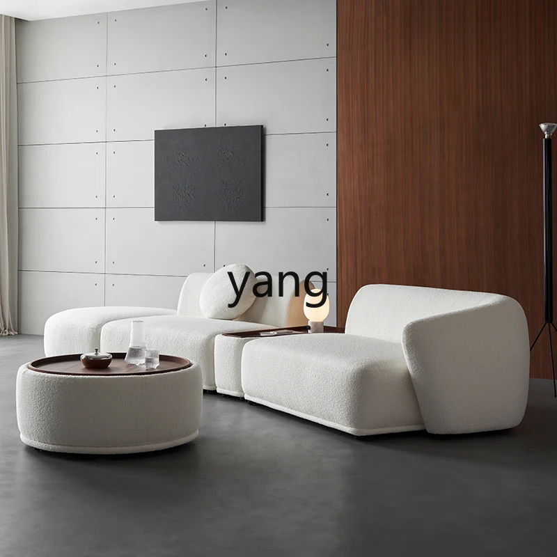 LMM cream wind lamb wool minimalist curved tofu block fabric sofa module
LMM cream wind lamb wool minimalist curved tofu block fabric sofa module