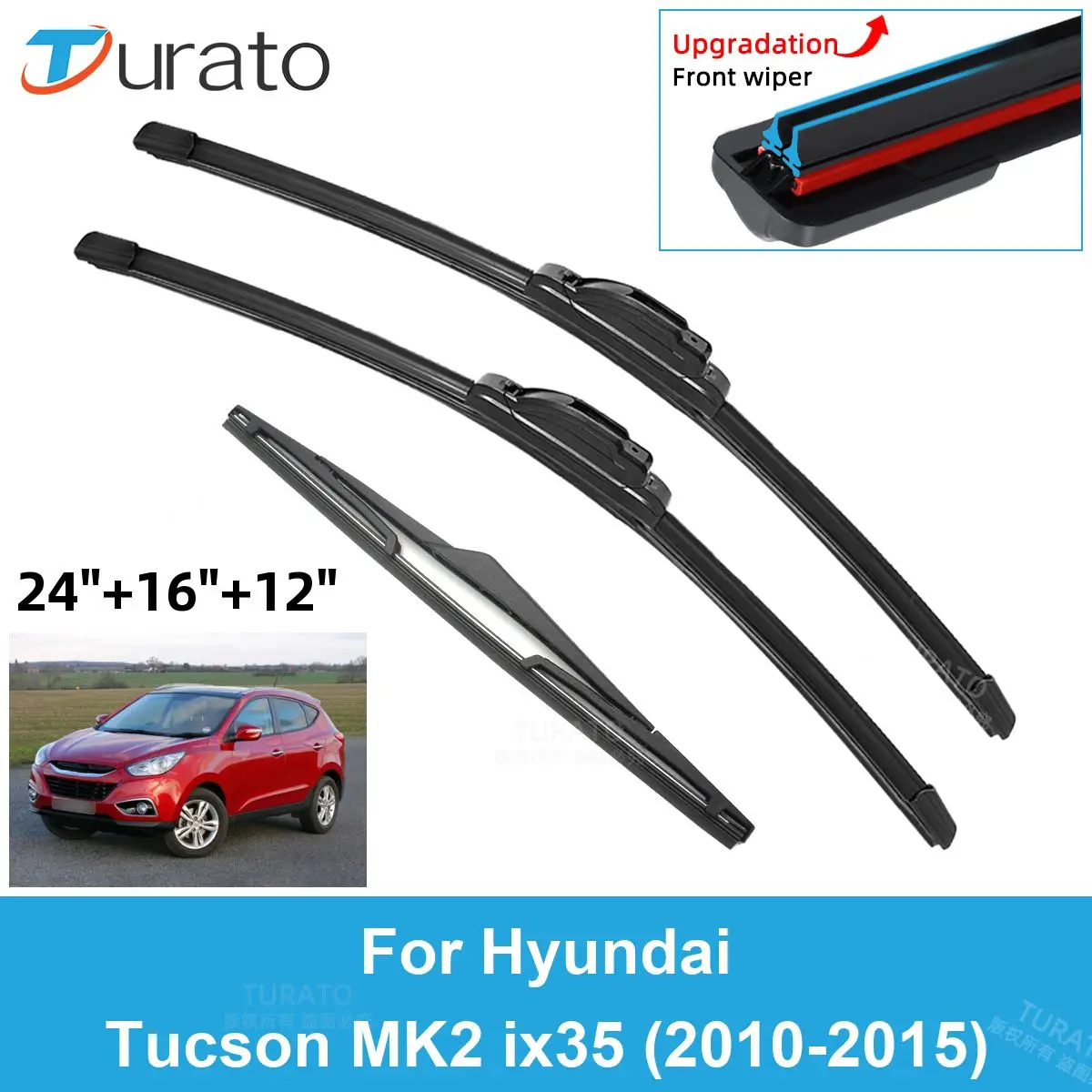 3PCS Car Wiper Blades for 2010-2015 Hyundai Tucson MK2 ix35 Rear Windshield Wipers Double Rubber Car Accessories 2013 2014 2015
3PCS Car Wiper Blades for 2010-2015 Hyundai Tucson MK2 ix35 Rear Windshield Wipers Double Rubber Car Accessories 2013 2014 2015