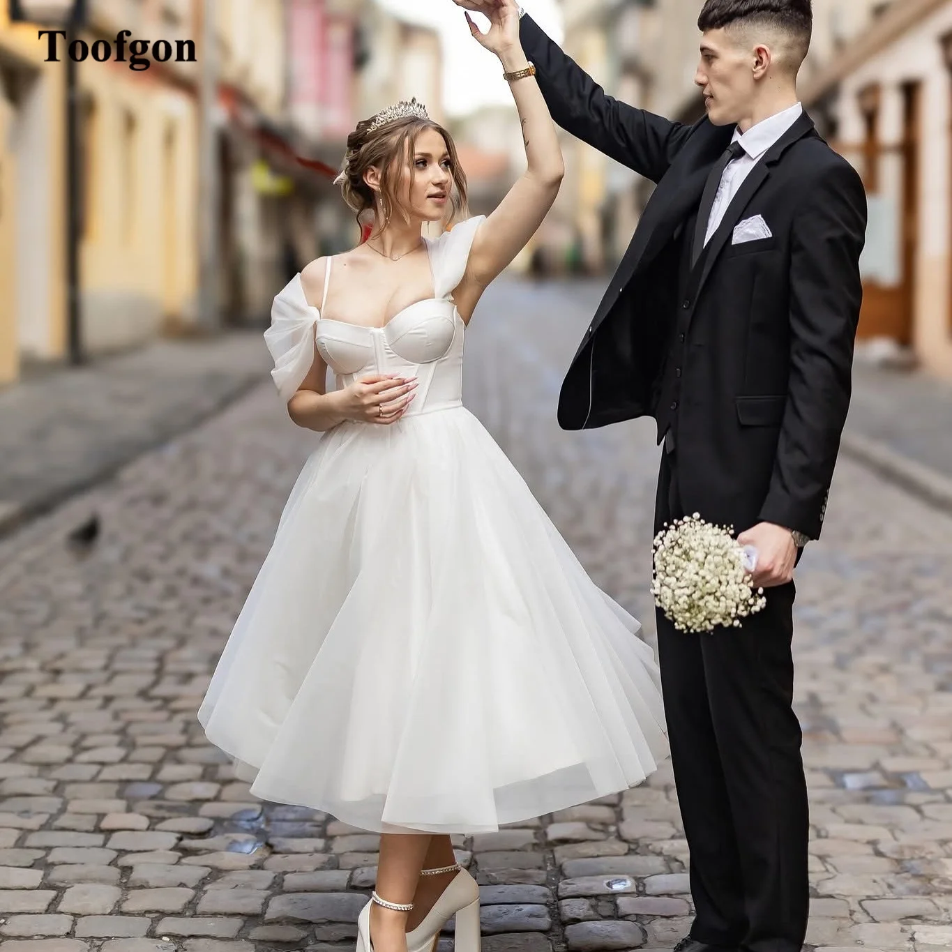 Toofgon A Line Tulle Short Customized Wedding Dresses Bride Off The Shoulder Women Evening Party Prom Dress Formal Bridal Gowns
Toofgon A Line Tulle Short Customized Wedding Dresses Bride Off The Shoulder Women Evening Party Prom Dress Formal Bridal Gowns