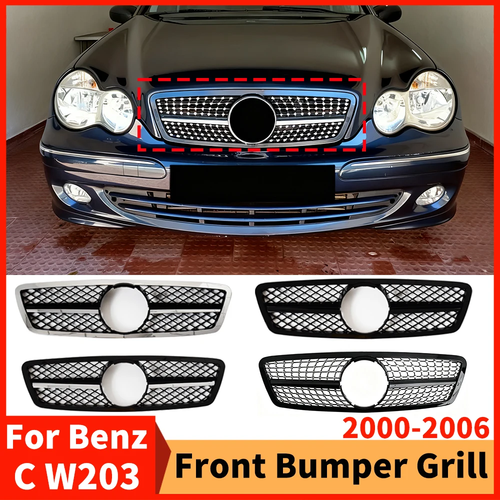 Facelift Front Bumper Grille Racing Grill For Mercedes Benz C class W203 2000-2006 200K Trim High Quality Mesh Middle Styling
Facelift Front Bumper Grille Racing Grill For Mercedes Benz C class W203 2000-2006 200K Trim High Quality Mesh Middle Styling