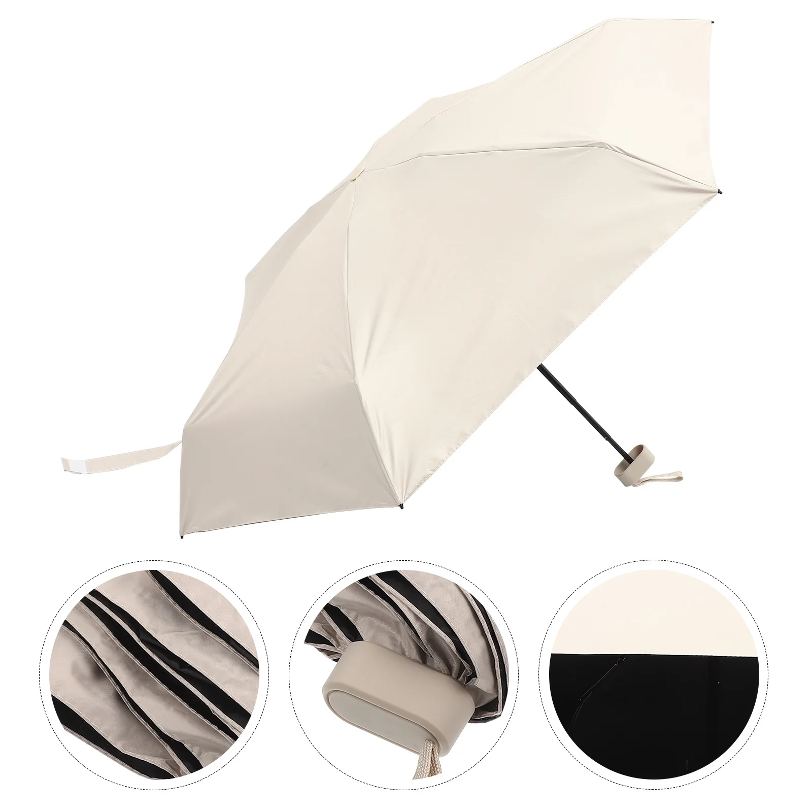 Black Coated Sun Umbrella Six Folding Waterproof Portable Uv Protection Compact Travel Rainproof Umbrella For Women 
Black Coated Sun Umbrella Six Folding Waterproof Portable Uv Protection Compact Travel Rainproof Umbrella For Women