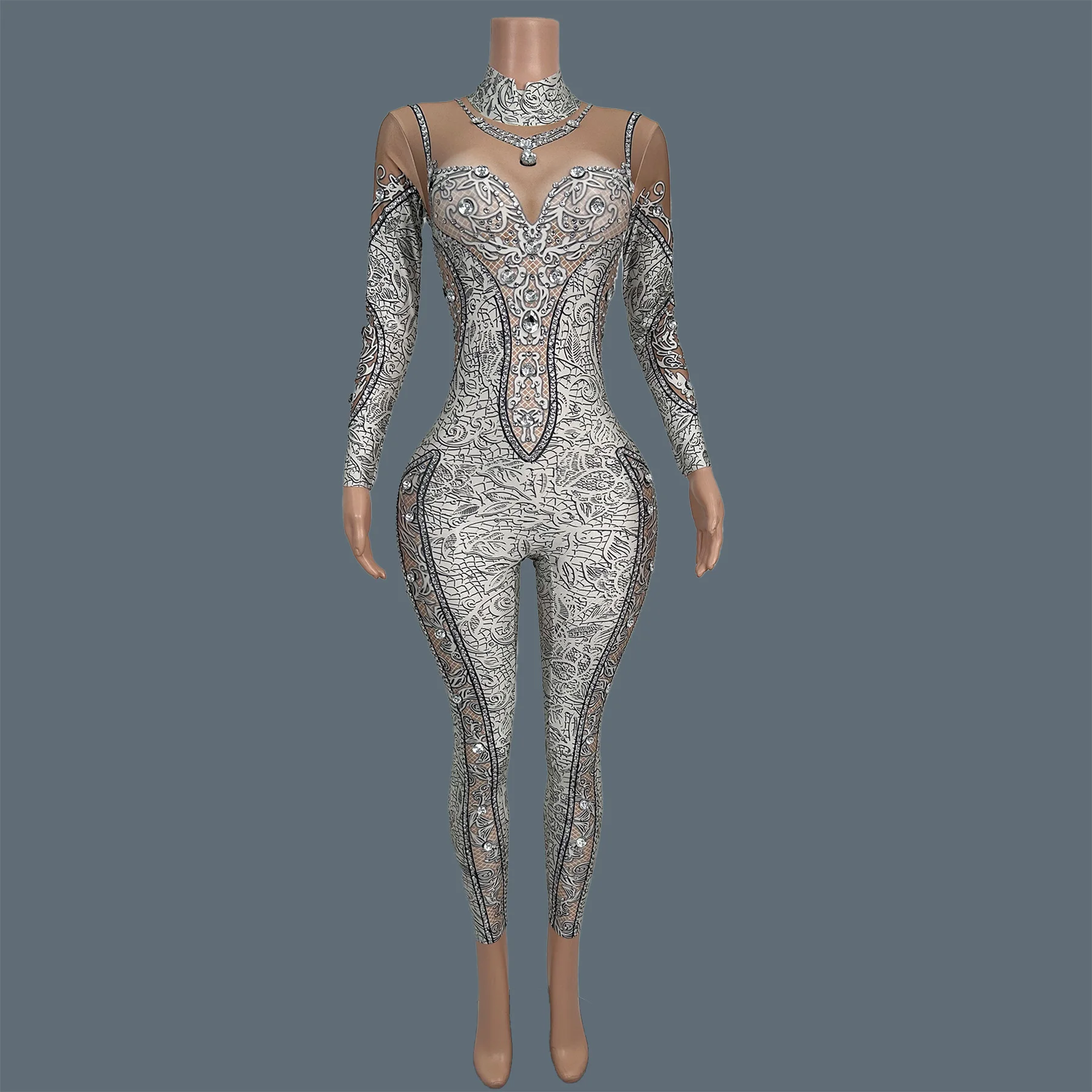 Белый облегающий комбинезон с принтом и стразами для женщин, для ночных клубов, танцев, сценических выступлений, мероприятий, сексуальный комбинезон Baituteng
Белый облегающий комбинезон с принтом и стразами для женщин, для ночных клубов, танцев, сценических выступлений, мероприятий, сексуальный комбинезон Baituteng