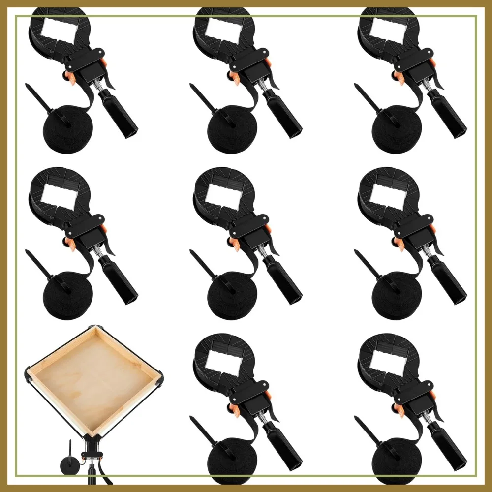 13 FT Quick Release Band Clamps with 4 Corner Claws, Adjustable Picture Frame Clamp Tool (8 Pack)
13 FT Quick Release Band Clamps with 4 Corner Claws, Adjustable Picture Frame Clamp Tool (8 Pack)