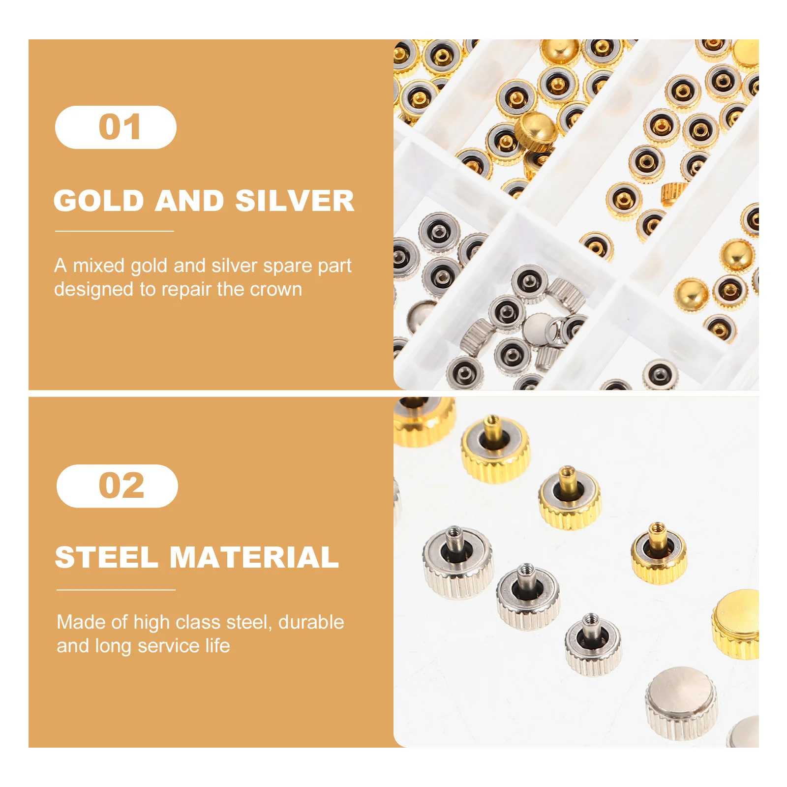 Professional Watch Crown Parts Kit Steel Repair Supplies Durable Long Lasting Replacement Accessories for Watchmakers
Professional Watch Crown Parts Kit Steel Repair Supplies Durable Long Lasting Replacement Accessories for Watchmakers