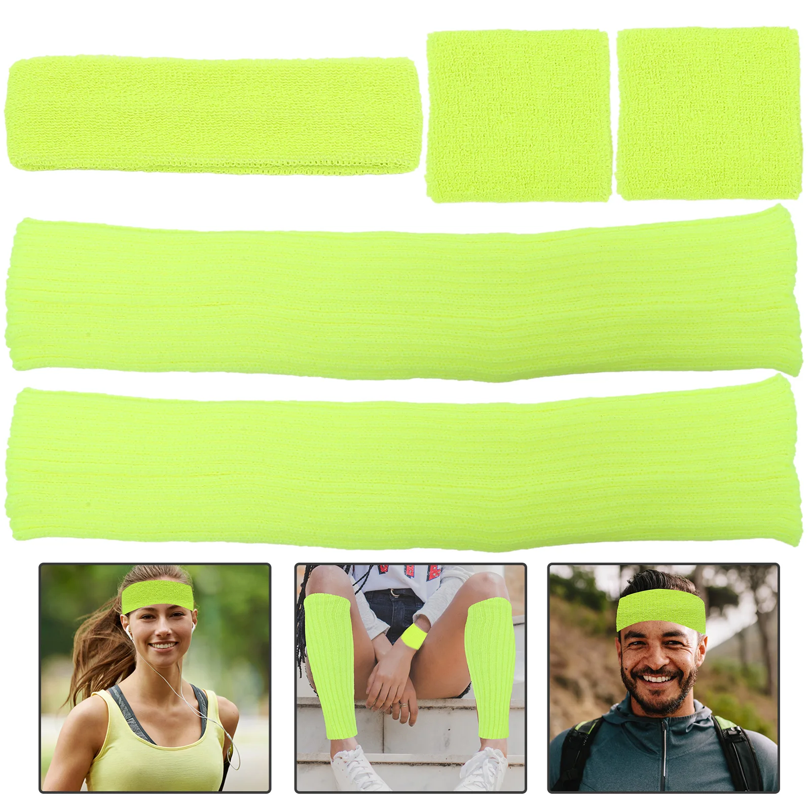 1 set Fluorescent Yellow Sweatbands Set Elastic Knit Leg Warmers Wristbands Gym Yoga Running Absorbing Headband Women Men
1 set Fluorescent Yellow Sweatbands Set Elastic Knit Leg Warmers Wristbands Gym Yoga Running Absorbing Headband Women Men