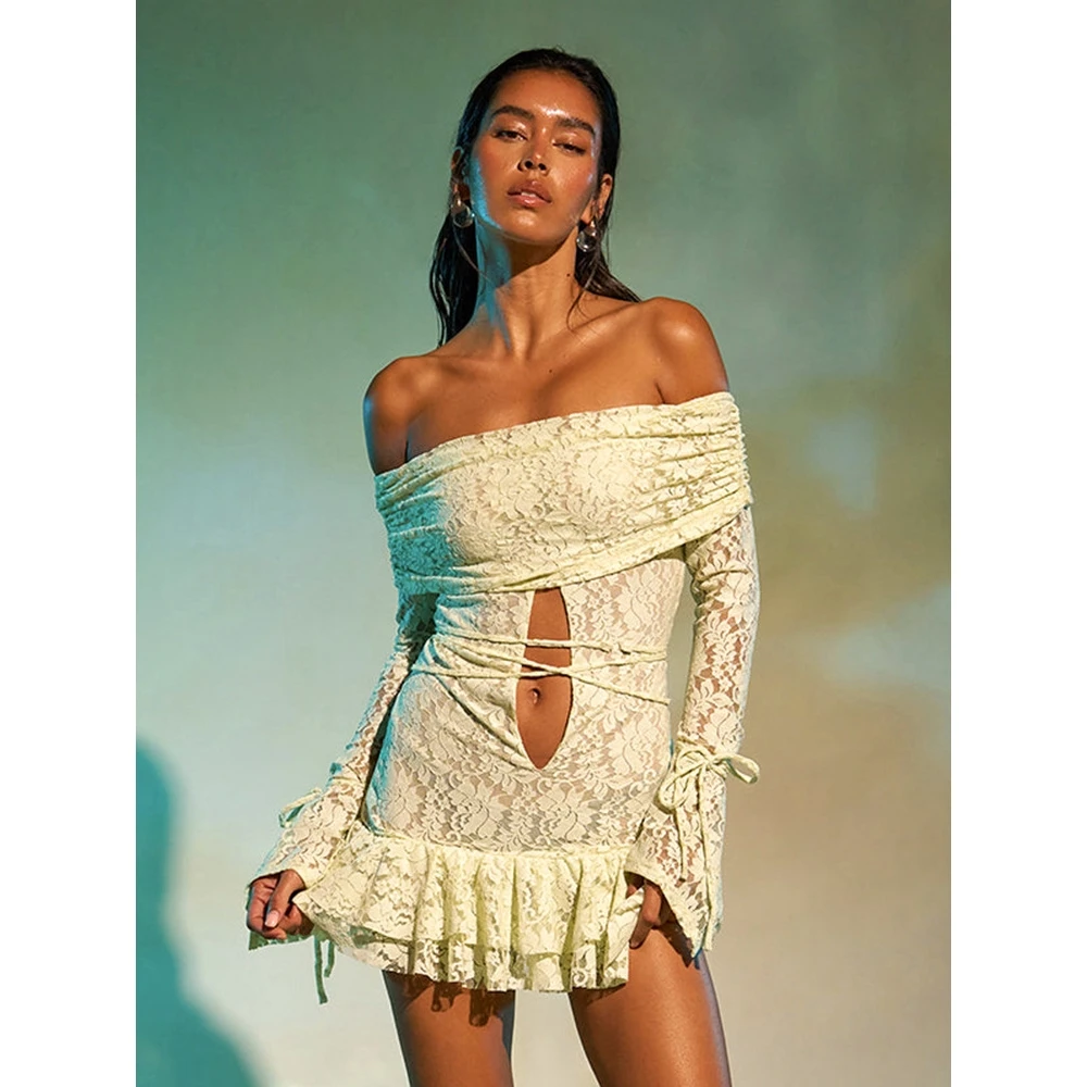 Sexy Pure Color Me Dr Lacy Sexy One-Piece Women's Dr Long Sve Polyester Fabric Casual Faion Spring Autumn Wear
Sexy Pure Color Me Dr Lacy Sexy One-Piece Women's Dr Long Sve Polyester Fabric Casual Faion Spring Autumn Wear