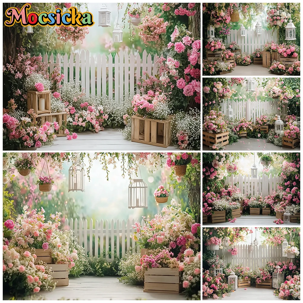 Mocsicka Garden Floral Photography Backdrop Pink Rose White Fence Background Wedding Bridal Shower Party Studio Photoshoot Props
Mocsicka Garden Floral Photography Backdrop Pink Rose White Fence Background Wedding Bridal Shower Party Studio Photoshoot Props