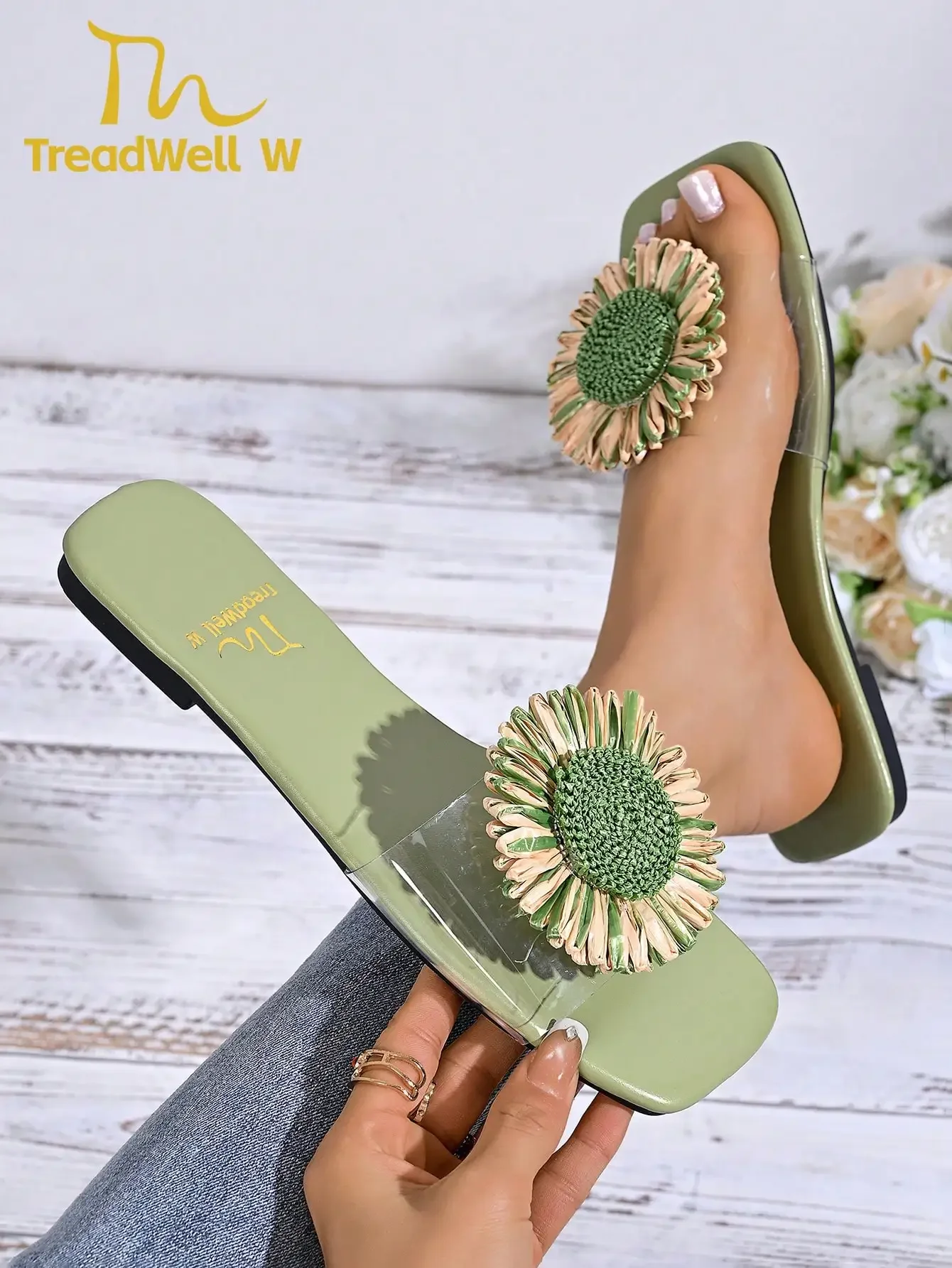New Women Sandals, White/Red/Yellow/Blue Ladies Flat Sandals, Elegant Flower Decor Sandals
New Women Sandals, White/Red/Yellow/Blue Ladies Flat Sandals, Elegant Flower Decor Sandals