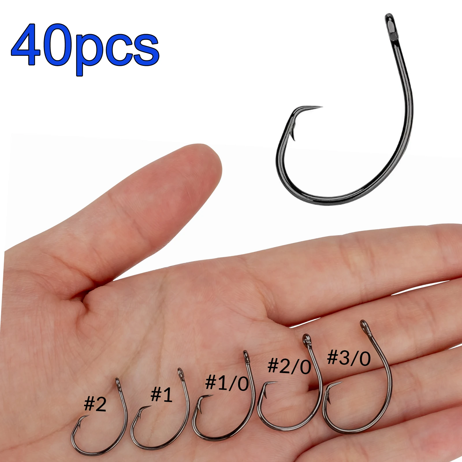 40pcs Fishing Circle Hooks High Carbon Steel Catfish Hooks #2-#3/0 Wide Gap Hooks For Soft Lure Freshwater Fishhooks
40pcs Fishing Circle Hooks High Carbon Steel Catfish Hooks #2-#3/0 Wide Gap Hooks For Soft Lure Freshwater Fishhooks
