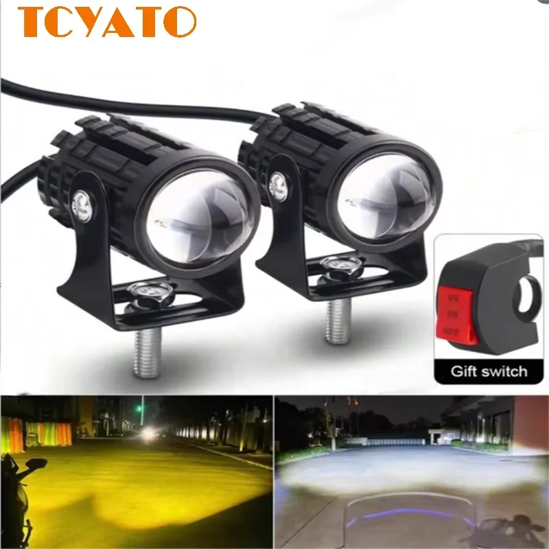 Motorcycle LED headlights modified with a pair of white and yellow universal high-quality 20W LED
Motorcycle LED headlights modified with a pair of white and yellow universal high-quality 20W LED