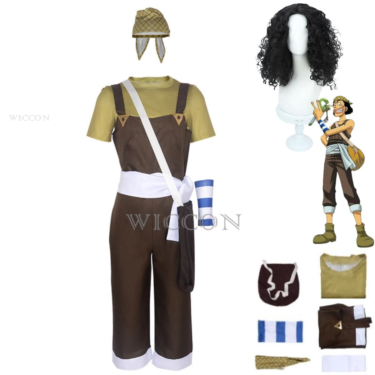 Костюм для косплея аниме GOD Usopp, коричневый Ромпер, Униформа, футболка, шарф, полный комплект, костюм для взрослых, для карнавала, Хэллоуина
Костюм для косплея аниме GOD Usopp, коричневый Ромпер, Униформа, футболка, шарф, полный комплект, костюм для взрослых, для карнавала, Хэллоуина