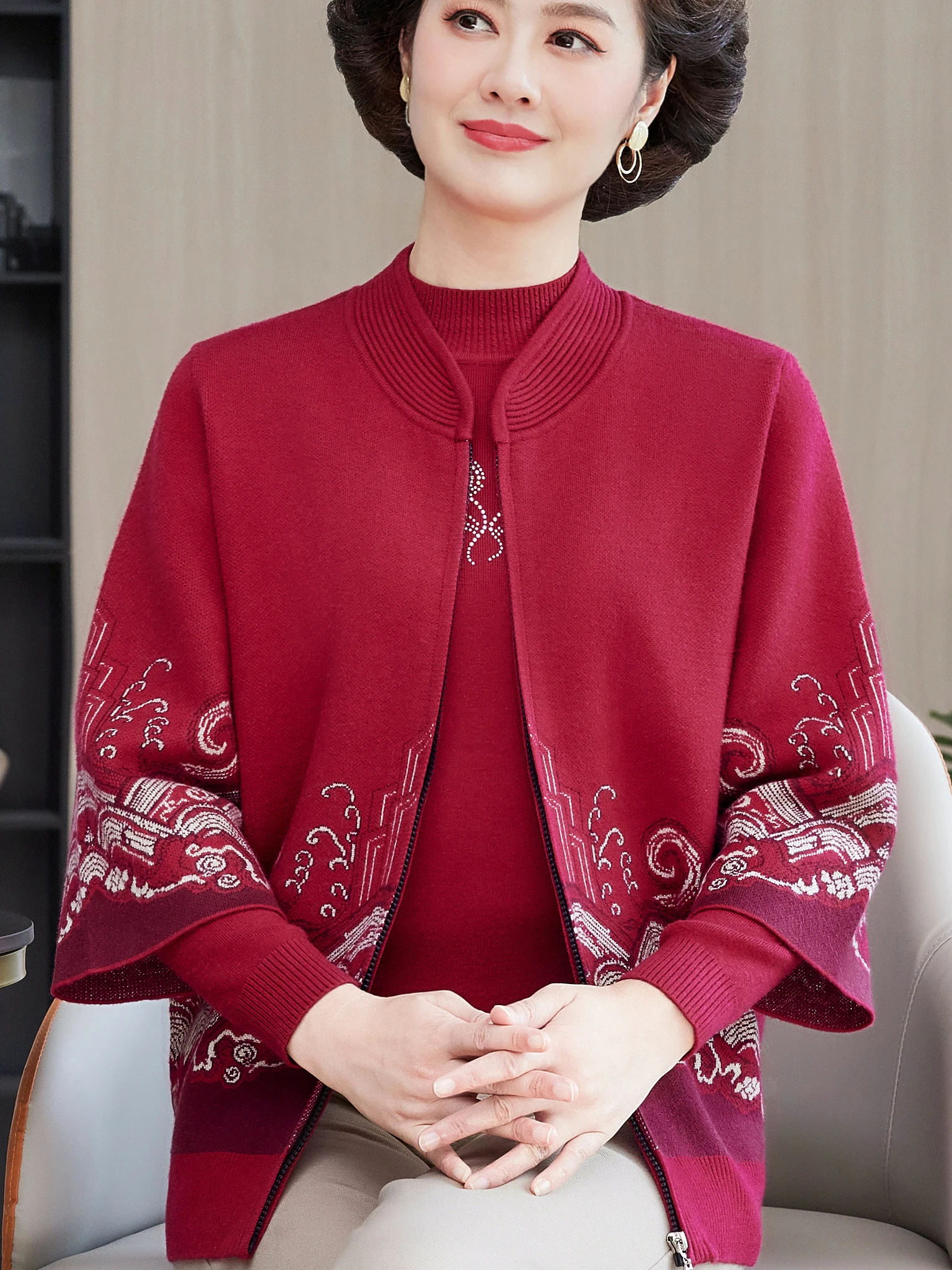 Thiened Fce Вязаный кардиган на молнии, комплект свитера для женщин среднего возраста и ли, модный теплый дизайн с принтом для мамы
Thiened Fce Вязаный кардиган на молнии, комплект свитера для женщин среднего возраста и ли, модный теплый дизайн с принтом для мамы