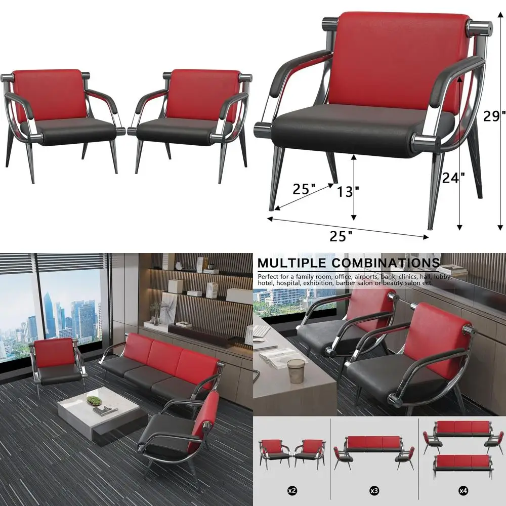 2Pcs Waiting Room Chair with Armrest Black PU Leather Oice urniture, Oice Gt Seating Lobby Conerence Retion Chairs or Airport Cl
2Pcs Waiting Room Chair with Armrest Black PU Leather Oice urniture, Oice Gt Seating Lobby Conerence Retion Chairs or Airport Cl