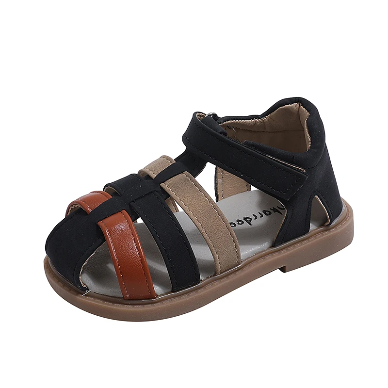 Toddler Retro Color Block Roman Sandals Closed Toe Ankle Velcro Soft Leather Non Slip Gum Sole Baby First Walkers
Toddler Retro Color Block Roman Sandals Closed Toe Ankle Velcro Soft Leather Non Slip Gum Sole Baby First Walkers
