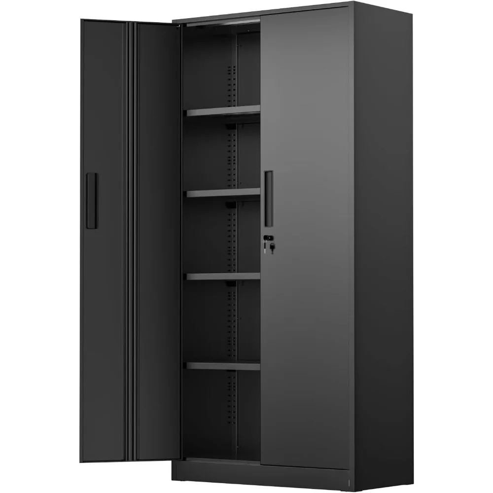 Metal Storage Cabinets with Lock, Tool Cabinet, 72" Locking Steel Storage, Tall Locker Organizer Garage Cabinets with 2 Doors
Metal Storage Cabinets with Lock, Tool Cabinet, 72" Locking Steel Storage, Tall Locker Organizer Garage Cabinets with 2 Doors