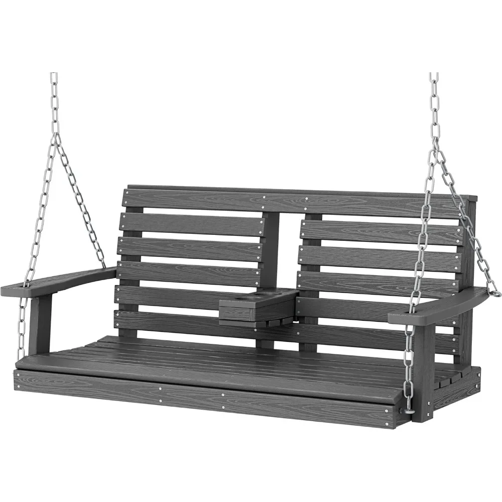 Outdoor Hanging Porch Swing, 2 Seat Patio Swing Chair with Cup Holders, Waterproof Swing Chair Bench for Courtyard & Garden
Outdoor Hanging Porch Swing, 2 Seat Patio Swing Chair with Cup Holders, Waterproof Swing Chair Bench for Courtyard & Garden