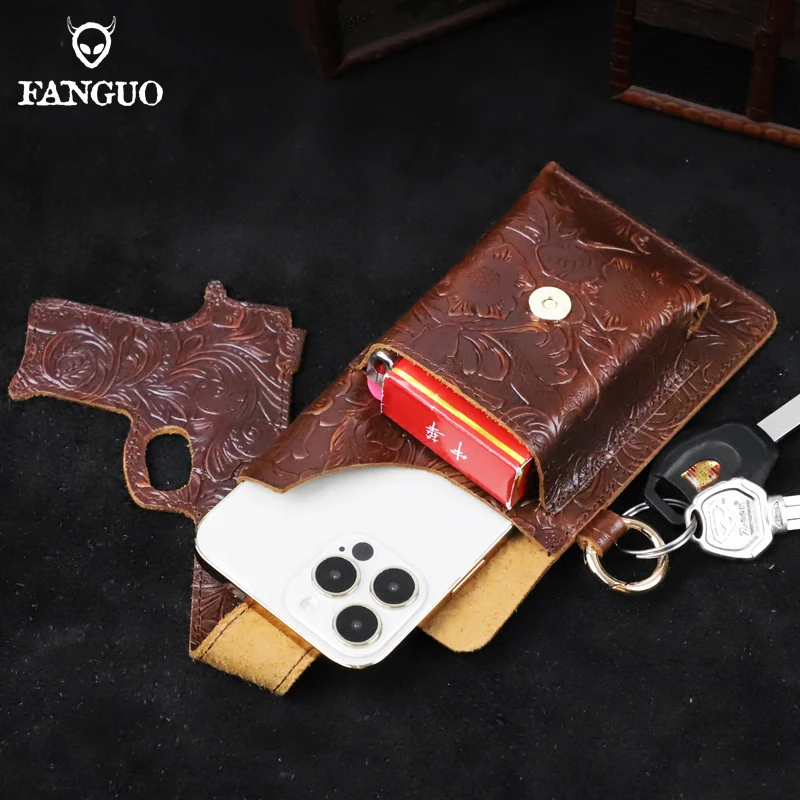Genuine Leather Men's Waist Bag Fashion Phone Multifunctional Retro style Key Wallet Sports Phone Waist Bags For 6.7 In Phone
Genuine Leather Men's Waist Bag Fashion Phone Multifunctional Retro style Key Wallet Sports Phone Waist Bags For 6.7 In Phone