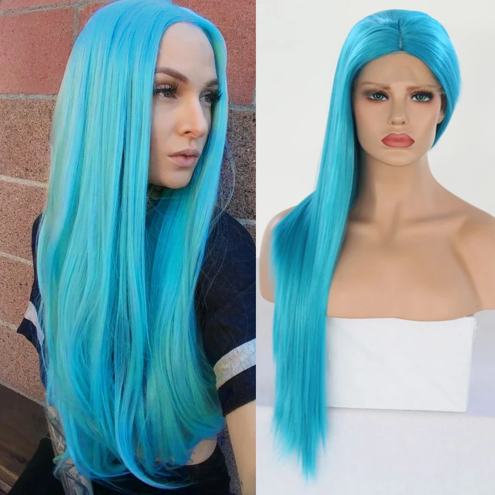 Lake Blue Synthetic Hair Lace Front Wigs For Women Daily Wear Blue Wig Glueless Heat Resistant Fiber Long Straight Hair Cosplay
Lake Blue Synthetic Hair Lace Front Wigs For Women Daily Wear Blue Wig Glueless Heat Resistant Fiber Long Straight Hair Cosplay