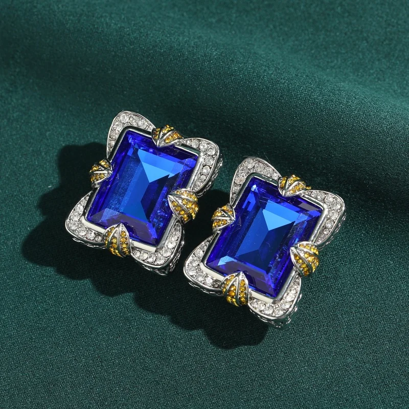 Vintage Blue Square Crystal Yellow Rhinestone Earrings Jewelry Gold Color Art Deco For Woman Trendy Luxury Brand Gift Trend 2026
Vintage Blue Square Crystal Yellow Rhinestone Earrings Jewelry Gold Color Art Deco For Woman Trendy Luxury Brand Gift Trend 2026