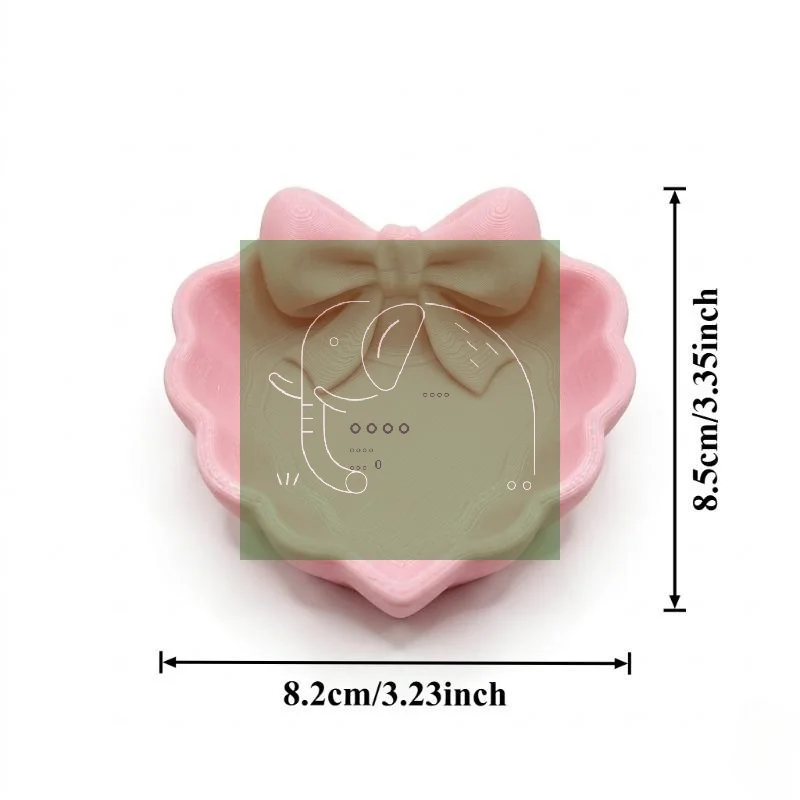 Heart-Shaped Jewelry Tray 3D Printed Pink Bow Elegant Decor For Table Sink Office Desk Storage
Heart-Shaped Jewelry Tray 3D Printed Pink Bow Elegant Decor For Table Sink Office Desk Storage