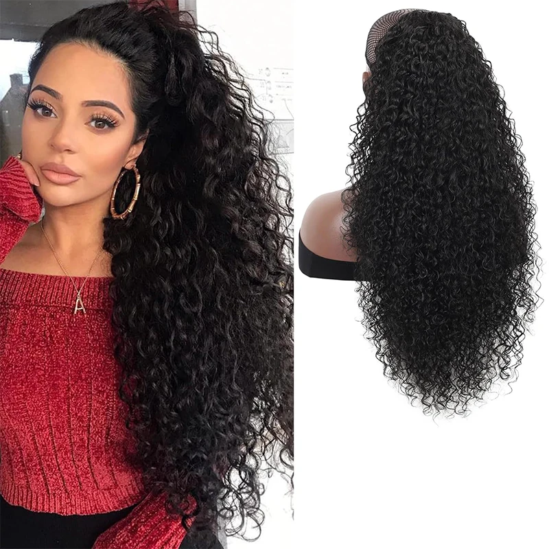 24Inch Drawstring Ponytail Extension for Black Women Synthetic Deep Curly Pony Tail Heat Resistant Afro Kinky Curly Hair Pieces
24Inch Drawstring Ponytail Extension for Black Women Synthetic Deep Curly Pony Tail Heat Resistant Afro Kinky Curly Hair Pieces