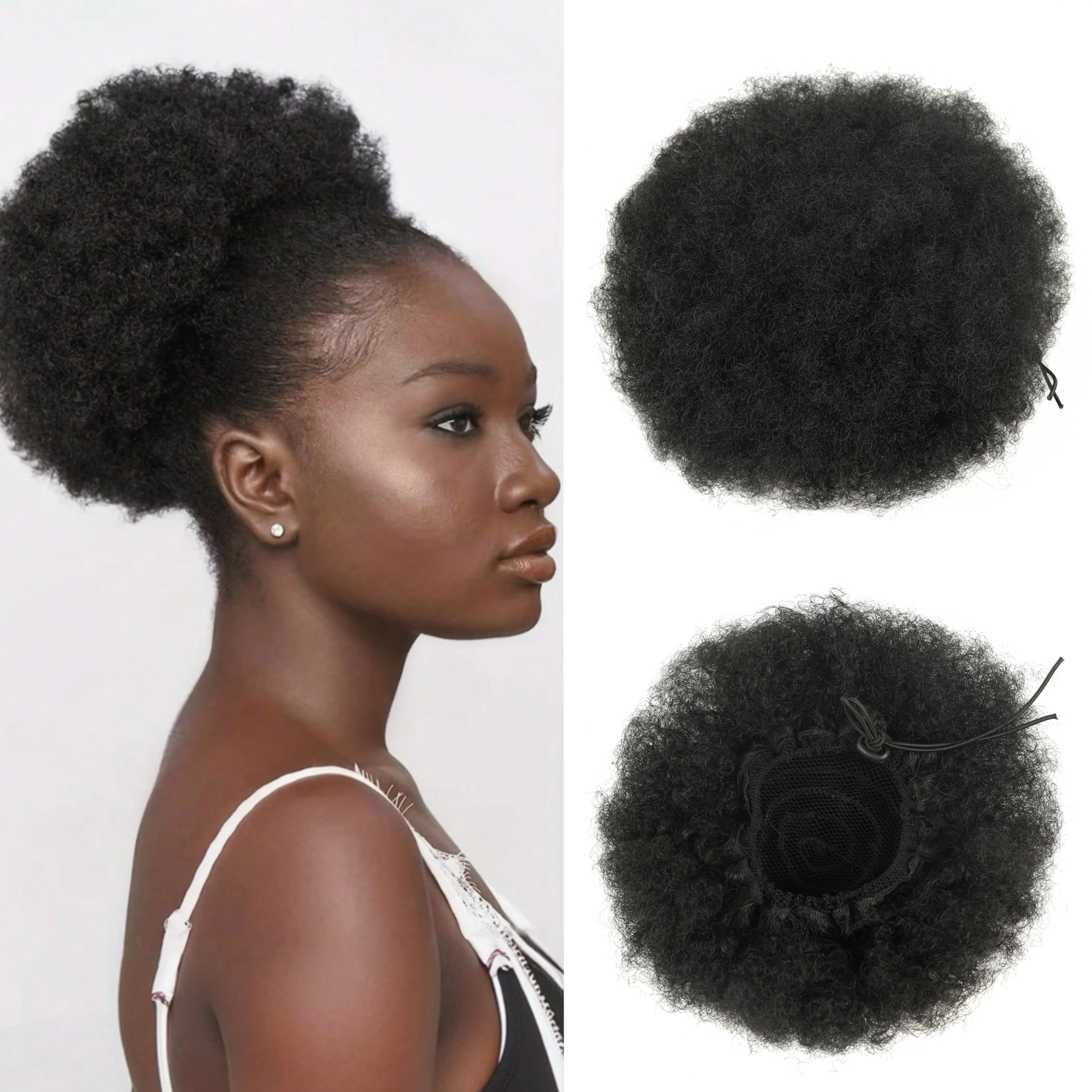 Afro Puff Drawstring Ponytail Extension Curly Bun Hair Synthetic Short Extensions with 2 Clips For Black Women
Afro Puff Drawstring Ponytail Extension Curly Bun Hair Synthetic Short Extensions with 2 Clips For Black Women