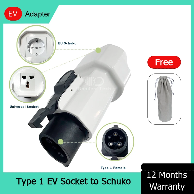 16A Type 1 Female Plug To Schuko Socket EV Charging Adapter V2L J1772 Electric Vehicle To Discharge Power For MG Citroen
16A Type 1 Female Plug To Schuko Socket EV Charging Adapter V2L J1772 Electric Vehicle To Discharge Power For MG Citroen