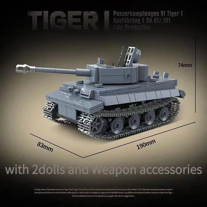 Classic Heavy Tank Model Bricks Set 100242, Tiger I Armored Car Assembled Blocks, Exquisite Handmade Artware for Home Gift
Classic Heavy Tank Model Bricks Set 100242, Tiger I Armored Car Assembled Blocks, Exquisite Handmade Artware for Home Gift