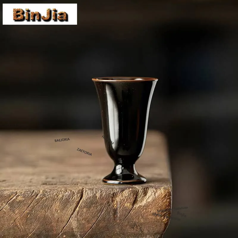 50ml Black Gold Black Glaze High Foot Teacup Elegant Tea Bowl Cup For Tea Tea-tasting Personal Cup Jianzhan Master Cup Drinkware
50ml Black Gold Black Glaze High Foot Teacup Elegant Tea Bowl Cup For Tea Tea-tasting Personal Cup Jianzhan Master Cup Drinkware